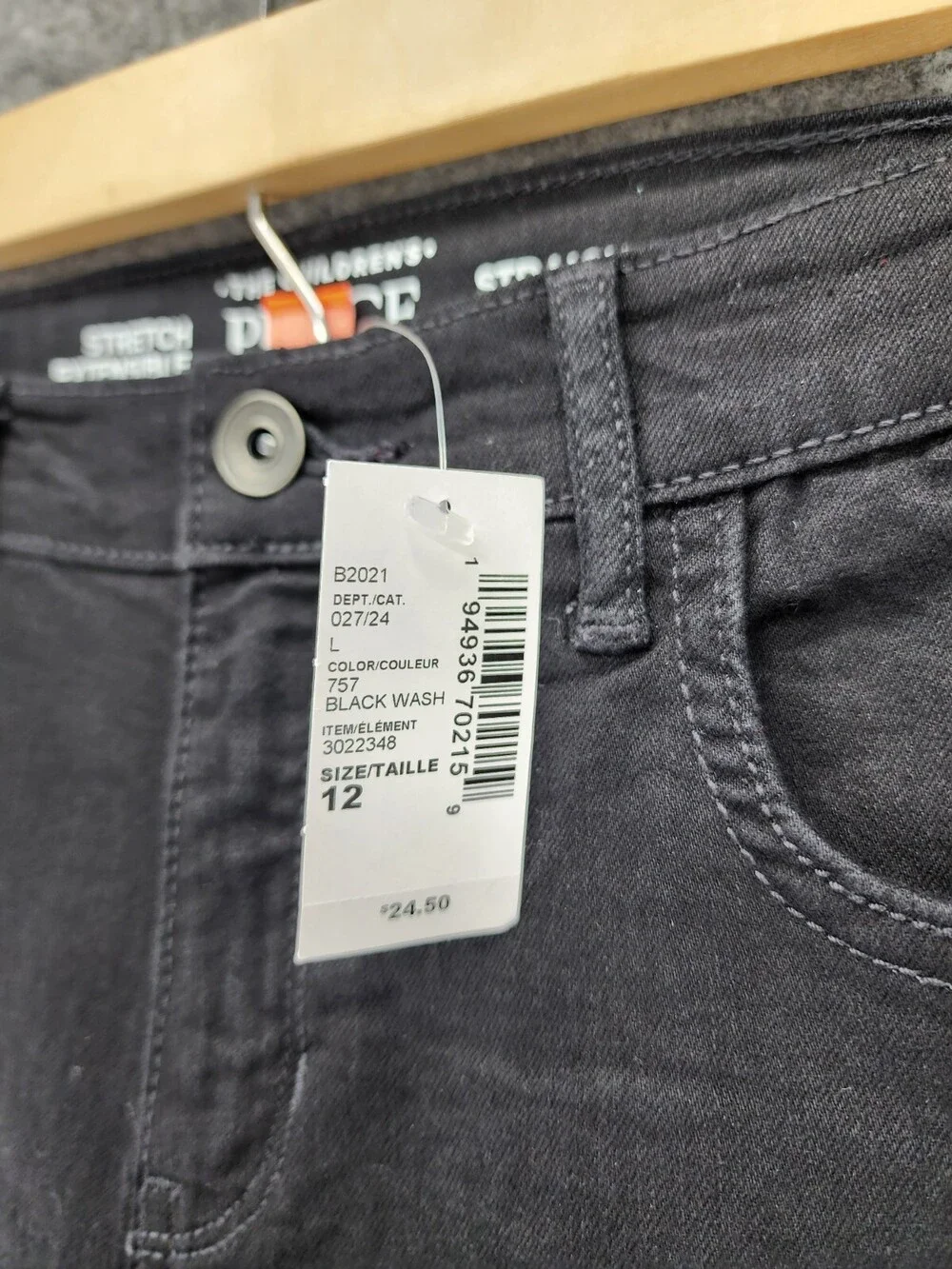 The Childrens Place Jeans Boys 12 Straight Black Denim